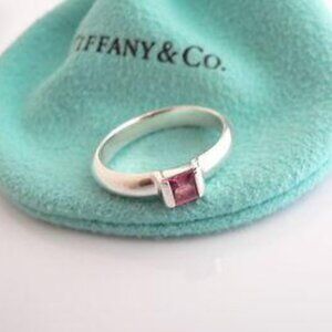Rare TIFFANY & CO Pink Tourmaline Stacking Ring, 61/2